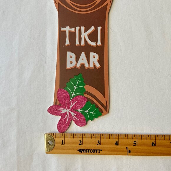 TIKI BAR Wood Sign Luau Aloha Hawaiian Hibiscus Flowers Wall Door Island Decor - Picture 8 of 8